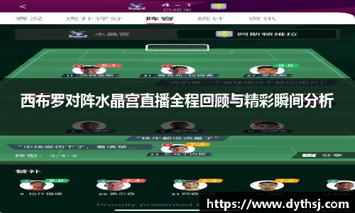 西布罗对阵水晶宫直播全程回顾与精彩瞬间分析